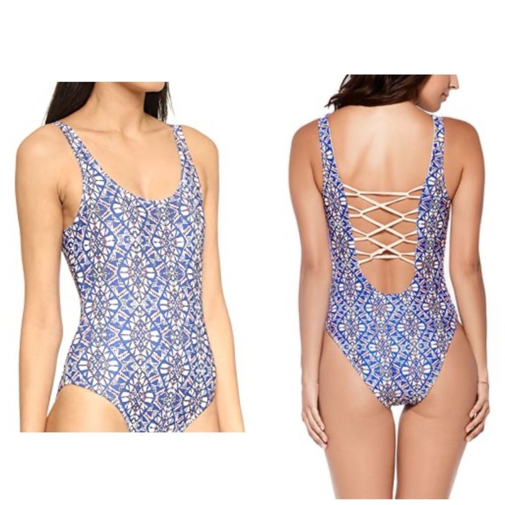 L Space Tanzania Moda Mosaic Strappy Back One Piece Swimsuit
